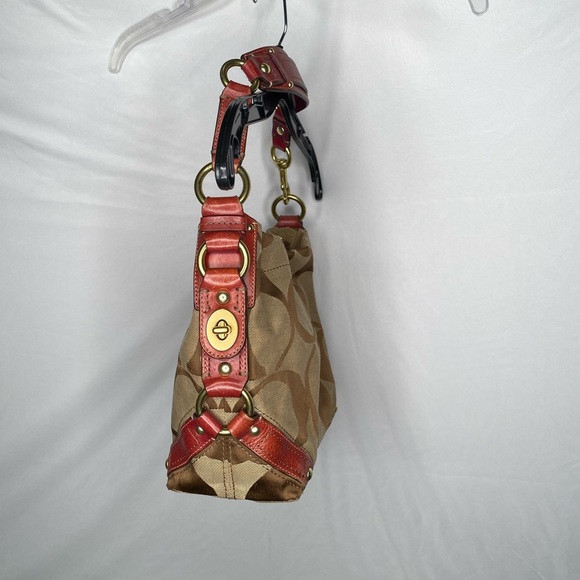 VINTAGE COACH CARLY HOBO BAG IN SIGNATURE CANVAS WITH HARDWARE ACCENTS - Picture 4 of 8